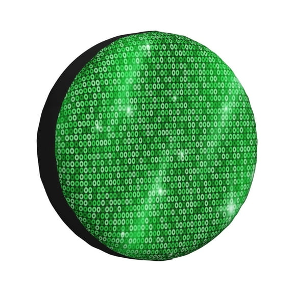 Cauagu Shiny round green sequins Print Travel Luggage Cover,Travel Dust-proof Suitcase Cover Softside Suitcase Protector for 18-32inch,Not Included Suitcase-17 inch