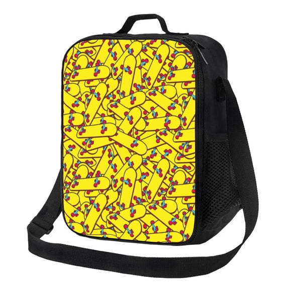 Cauagu Skateboard Insulated Lunch Bag - Reusable Lunch Box Thickened Thermal Leakproof Lunch Tote Bag for Adult Office/Travel Picnic