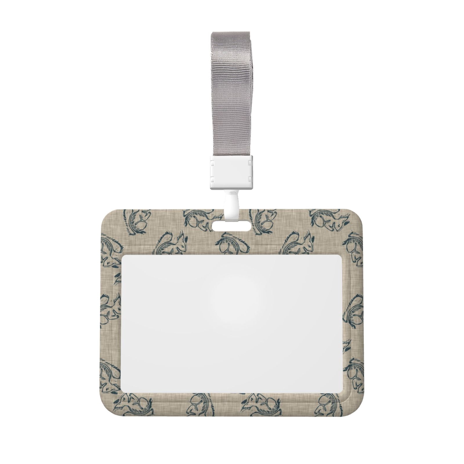 Squirrel Key Card Cauagu Sketch Squirrels Linen for ID Badge Holder,Badge Holder with ...