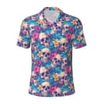 thumbnail image 1 of Cauagu Skull blue leaf Print Men's Polo Shirts, Short-Sleeve Polo Shirts for Men Performance Golf Shirt Athletic Casual Collared T-Shirt-X-Large, 1 of 8