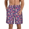 thumbnail image 1 of Cauagu Skull colorful flower daisy Print Men's Swim Trunks,Hawaiian Bathing Suit Swimsuits Beach Shorts with Pockets for Men Quick Dry Swimming Board Shorts-Medium, 1 of 6