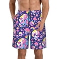 thumbnail image 1 of Cauagu Skull colorful mushroom Print Men's Swim Trunks,Hawaiian Bathing Suit Swimsuits Beach Shorts with Pockets for Men Quick Dry Swimming Board Shorts-XX-Large, 1 of 6