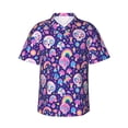 thumbnail image 1 of Cauagu Skull mushroom rainbow Print Hawaiian Shirt for Men,Casual Short Sleeve Button Down Shirts Summer Beach Men's Regular-Fit Short-Sleeve Print Shirt -X-Large, 1 of 6