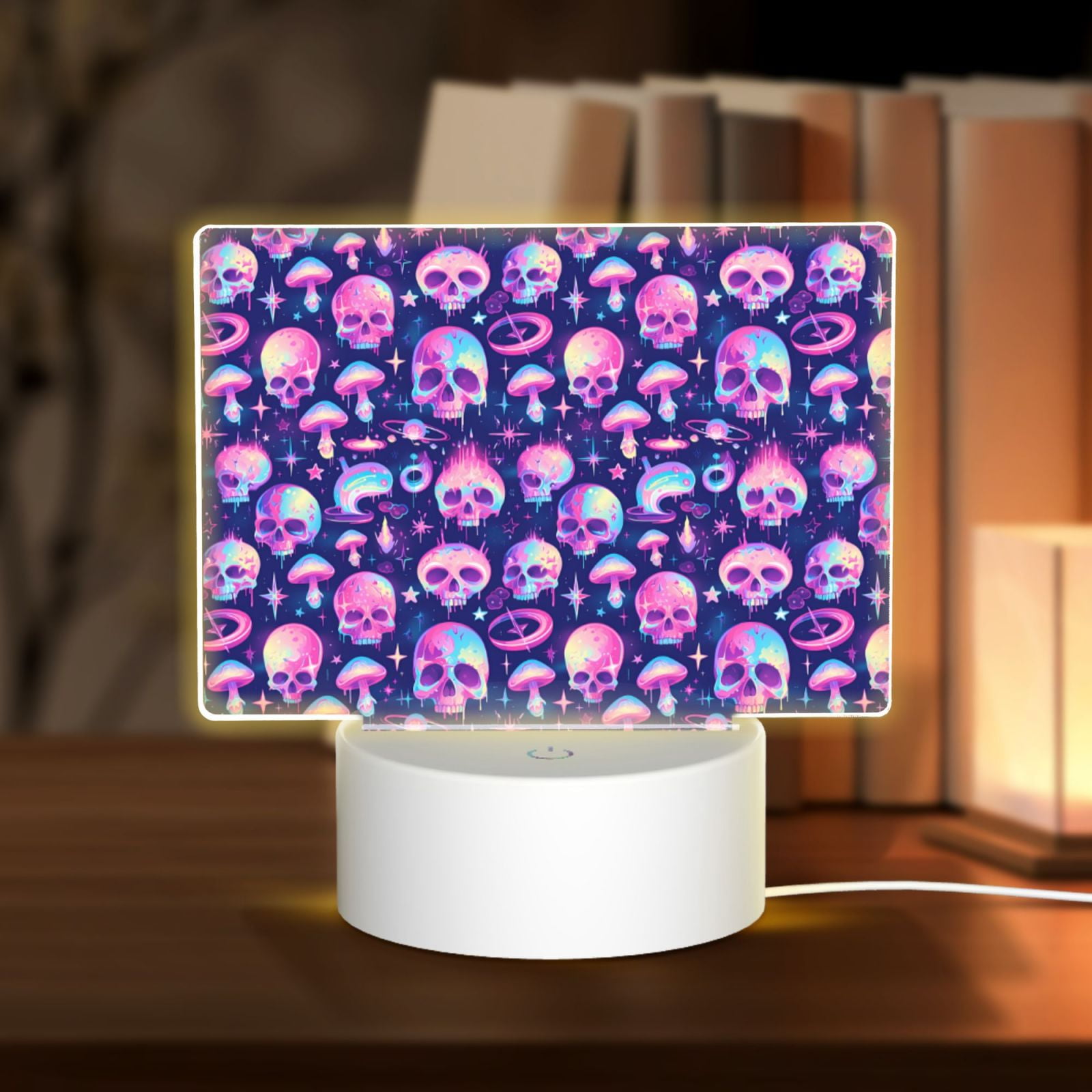 Cauagu Skull rainbow color for Rectangle Acrylic Night Light - Acrylic ...
