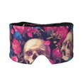 Cauagu Skull rose blue flower Print Blocking Sleep Eye Masks Blackout