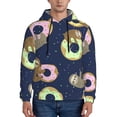 thumbnail image 1 of Cauagu Sloth with Donuts for Men's Pullover Hooded Sweatshirt Athletic Casual Hoodie Aautumn Hoodie Sweatshirt for Men Pullover Casual Hooded Sweatshirt-Small, 1 of 7