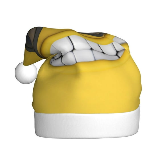 Cauagu Smiling With Sunglasses for Adult Christmas Hat,1-Pack Xmas Holiday Hat Santa Hat for Women & Men Festive Headwear Accessories Fit for Christmas/New Year/Party