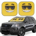 thumbnail image 1 of Cauagu Smiling With Sunglasses Cauagu {designName} Print Foldable Car Windshield Sun Shade | Front Windshield Shade for Sun | Fits Small Sedans, Mini SUVs, Hatchbacks-Large, 1 of 6