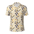 thumbnail image 1 of Cauagu Snake And Floral Print Men's Polo Shirts, Short-Sleeve Polo Shirts for Men Performance Golf Shirt Athletic Casual Collared T-Shirt-Large, 1 of 8