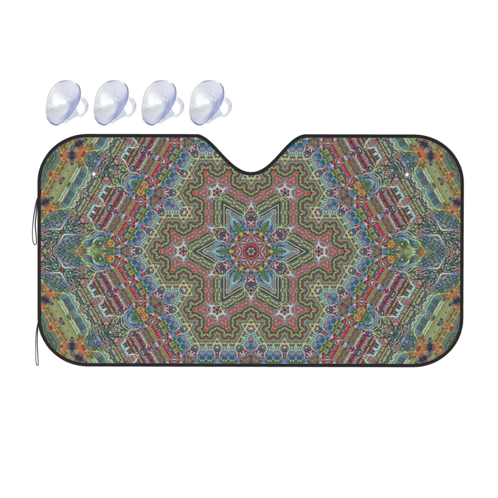 Ice Skate Snowflake Pattern Print Car Sun Shade