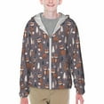 thumbnail image 1 of Cauagu Snowflake Fox Print Sun Protection Jacket for Teen,Full-Zipper Long Sleeve Sun Shirts with Pockets UV Hoodie Shirts Outdoor Athletic Jacket-X-Large, 1 of 7