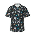 thumbnail image 1 of Cauagu Space Print Hawaiian Shirt for Men,Casual Short Sleeve Button Down Shirts Summer Beach Men's Regular-Fit Short-Sleeve Print Shirt -Large, 1 of 6