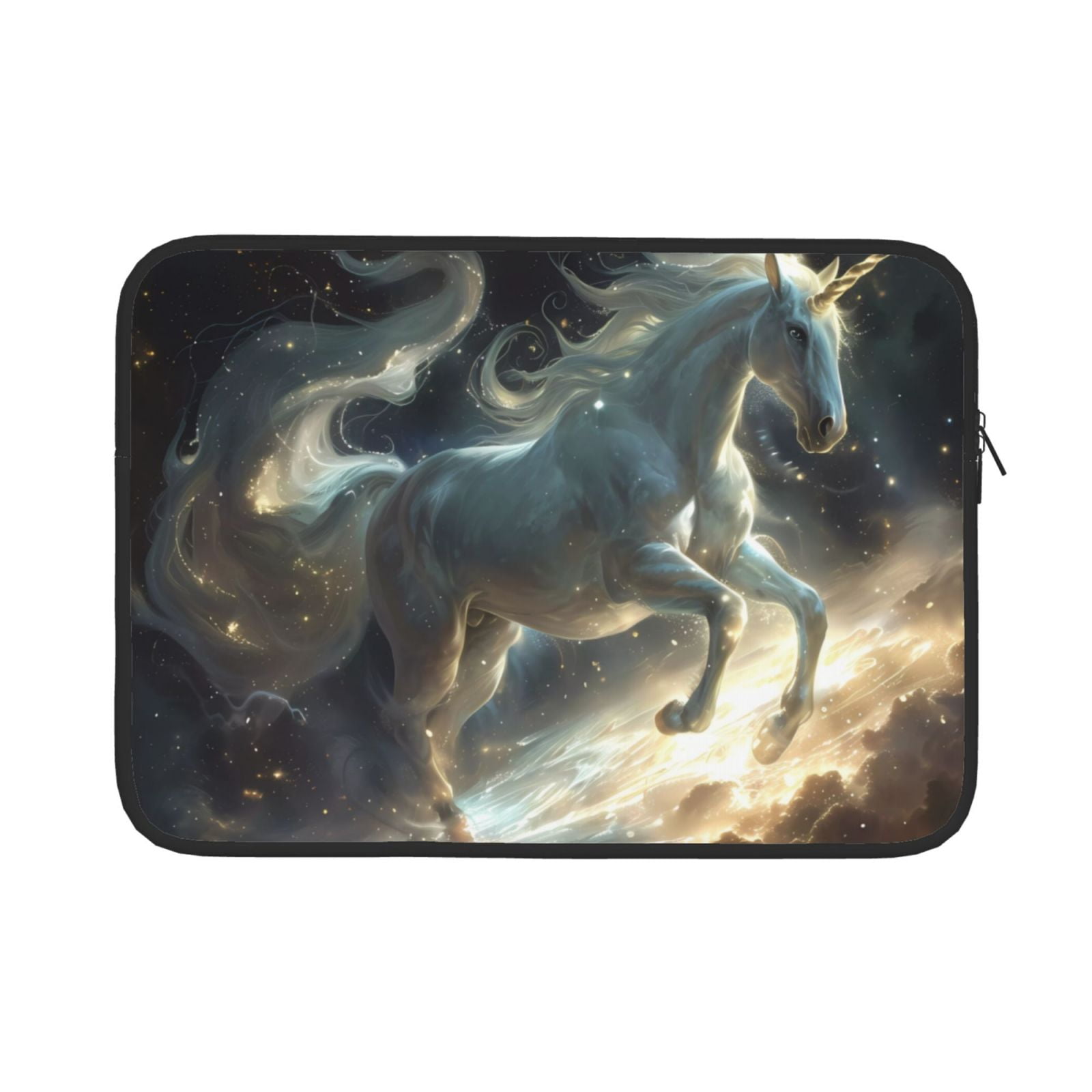 Cauagu Space White Horse Print Laptop Sleeve Case, Laptop Cover