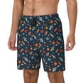 thumbnail image 1 of Cauagu Spaceships And Stars In Outer Space Print Mens Swim Trunks Quick Dry Board Shorts Swim Shorts with Compression Liner Bathing Suits-Medium, 1 of 6
