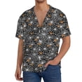 thumbnail image 1 of Cauagu Spider Cobweb Men's Short Sleeve Button Down Hawaiian Shirt for Men Bowling Shirts Casual Summer Beach Shirt,Small, 1 of 1