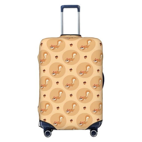 Cauagu Squirrel And Nuts Print Travel Luggage Cover,Travel Dust-proof Suitcase Cover Softside Suitcase Protector for 18-32inch,Not Included Suitcase