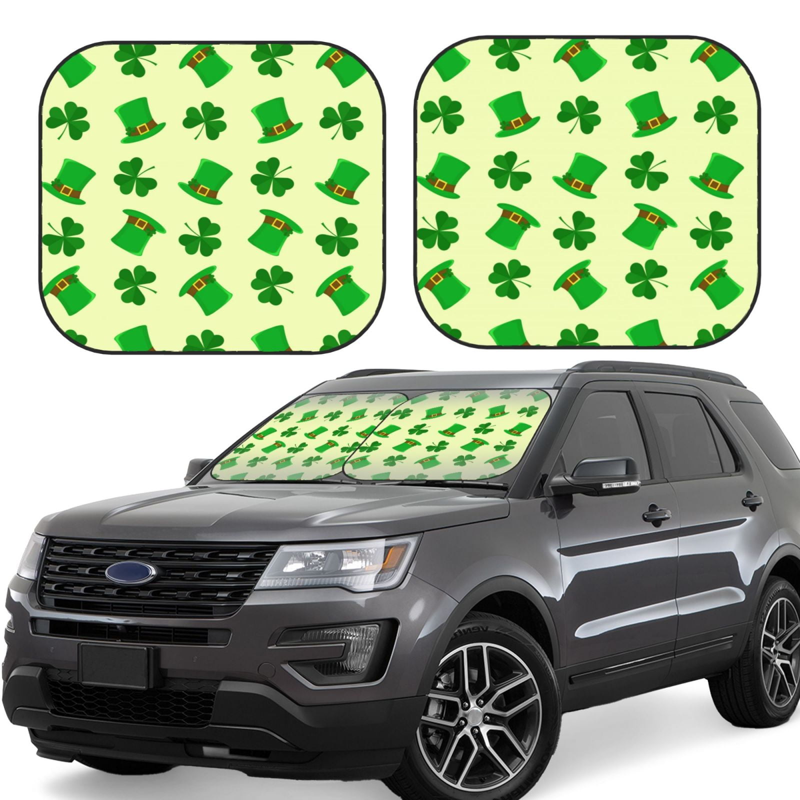 Cauagu St. Patrick's Day Cauagu {designName} Print Foldable Car Windshield Sun Shade | Front ...