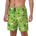 thumbnail image 1 of Cauagu St. Patrick's day1 Print Mens Swim Trunks Quick Dry Board Shorts Swim Shorts with Compression Liner Bathing Suits-Small, 1 of 6