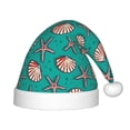 thumbnail image 1 of Cauagu Starfish and Shell Pattern Christmas Hat for Kids,Xmas Holiday Hat Santa Hat for Boys & Girls Festive Headwear Accessories for Christmas/New Year/Holiday, 1 of 6