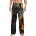 thumbnail image 1 of Cauagu Starry Night Cat Guitarist Mens Pajama Pants Sleep & Lounge Pants,PJ Bottoms with Pockets-Medium, 1 of 7