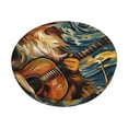 Cauagu Starry Night Guitar Dog Print Round Stool Covers,Seat Cushion
