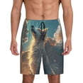 thumbnail image 1 of Cauagu Starry Sky Cloud Wolf Print Pajama Bottoms for Men Sleep Pajama Shorts Elastic Waistband Sleep Pajama Short Men's PJ Shorts -Large, 1 of 6
