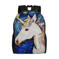 thumbnail image 1 of Cauagu Starry White Horse Print Backpacks,Travel Daypack Casual Laptop Backpack Bookbag Fits 15 Inch Computer for Men Women, 1 of 8