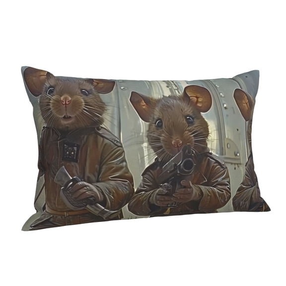 Cauagu Steampunk Space Mice Warriors Print Pillow Covers with Envelope Closure,1PC Pillow Cases Decorative Pillow Case for Bed & Couch, Pillows Not Included-14"x20"