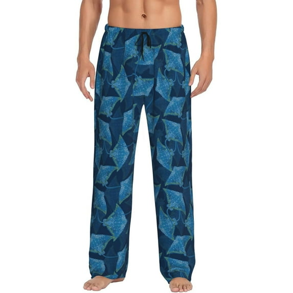 Cauagu Stingray Mens Pajama Pants Sleep & Lounge Pants,PJ Bottoms with Pockets-X-Large