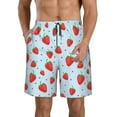thumbnail image 1 of Cauagu Strawberry Print Men's Swim Trunks,Hawaiian Bathing Suit Swimsuits Beach Shorts with Pockets for Men Quick Dry Swimming Board Shorts-Medium, 1 of 6
