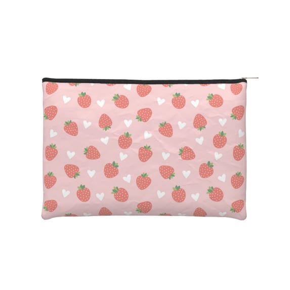 Cauagu Strawberry for Tyvek Makeup Bag,Reusable Travel Cosmetic Bag Women Organizer Toiletry Bag Birthday,Gifts for Women Girlfriend Mom Teacher 6.5’’*8.9’’