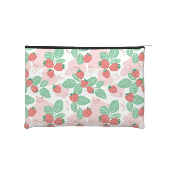 Cauagu Strawberry for Tyvek Makeup Bag,Reusable Travel Cosmetic Bag Women Organizer Toiletry Bag Birthday,Gifts for Women Girlfriend Mom Teacher 6.5’’*8.9’’