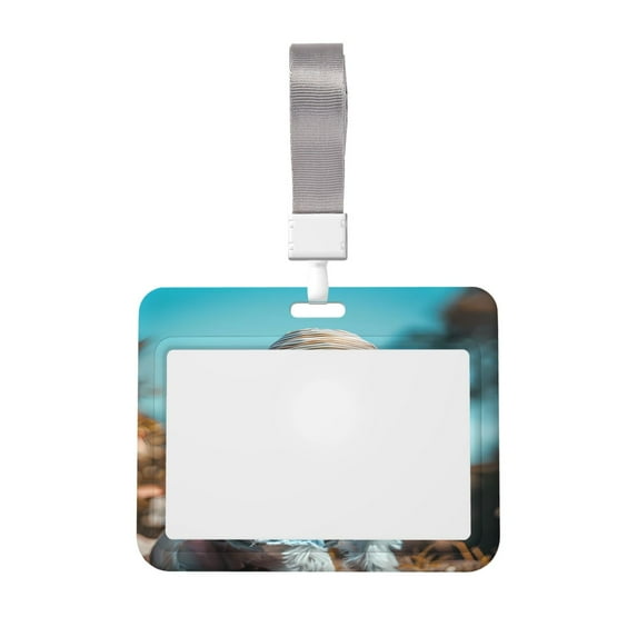 Cauagu Stylish Dog in Denim Outfit for ID Badge Holder,Badge Holder with Windows Key Card Work Badge Sleeve for Office/ Factory/ID Credit Cards/Proximity Key Cards