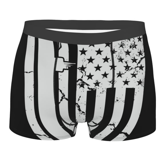 Cauagu Submarine Vintage Flag Print Boxer Briefs for Men,Comfortable Breathable Men's Underwear Moisture Wicking Underpants -XX-Large