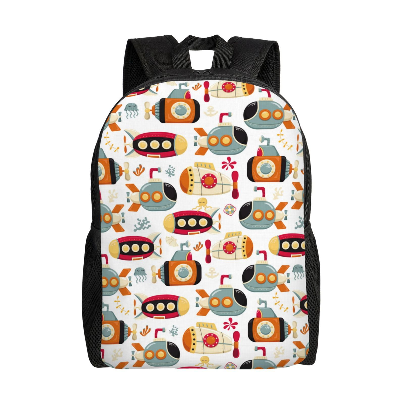 Cauagu Submarines Print Backpacks Travel Daypack Casual Laptop Backpack Bookbag Fits Inch