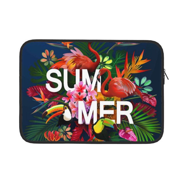 Cauagu Summer Birds and Flowers Print Laptop Sleeve Case, Laptop Cover