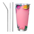 thumbnail image 1 of Cauagu Summer Fruits And Sunglasses Pattern 20oz Tumbler,Stainless Steel Vacuum Insulated Tumbler with Lid Durable Insulated Coffee Mug Thermal Cup with Splash Proof Sliding Lid-Straw Three-piece Set, 1 of 8