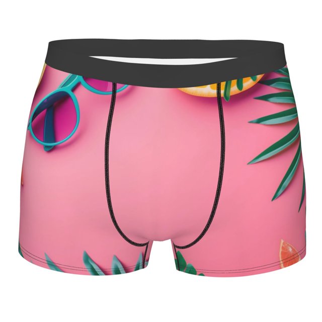 Cauagu Summer Fruits And Sunglasses Print Boxer Briefs for Men