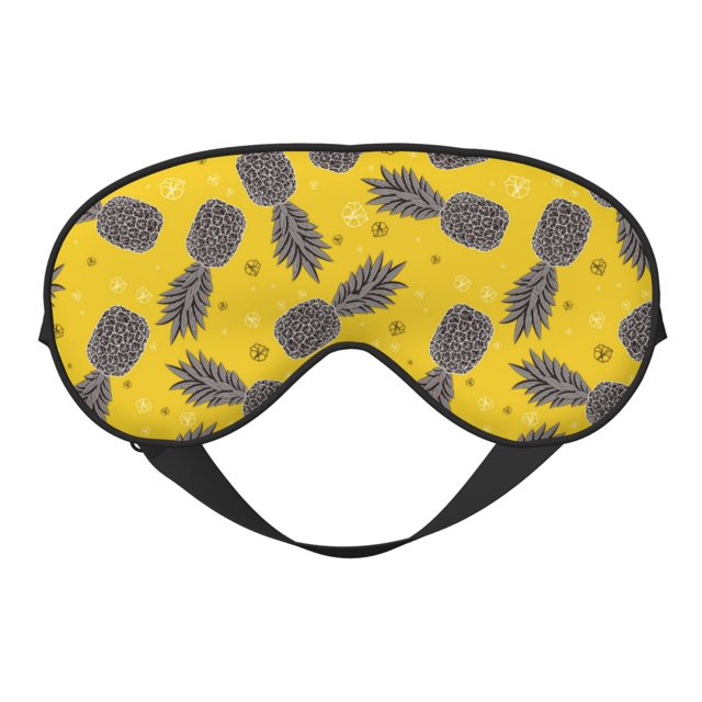 Cauagu Summer Pineapple Print Sleep Eye Mask, Blindfold Eye Sleep Shade
