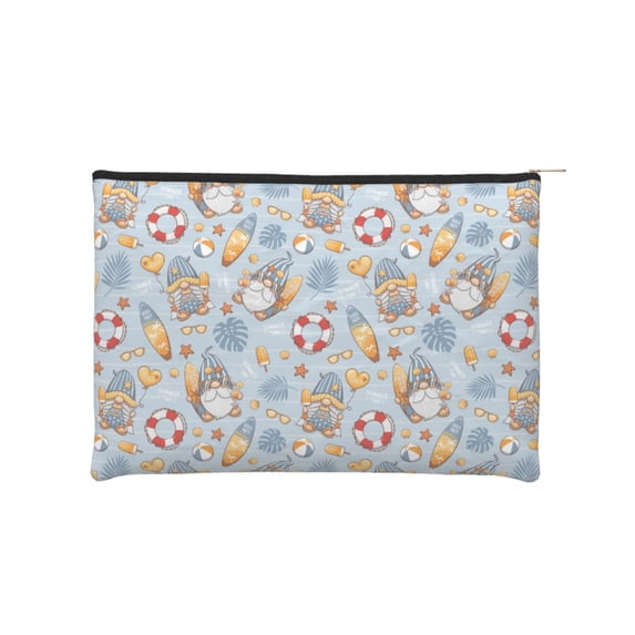 Cauagu Summer Time With Gnome for Tyvek Makeup Bag,Reusable Travel Cosmetic Bag Women Organizer Toiletry Bag Birthday,Gifts for Women Girlfriend Mom Teacher 6.5’’*8.9’’