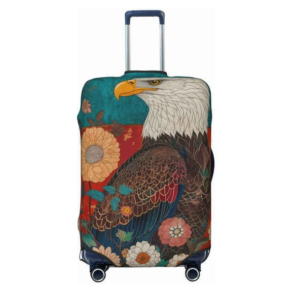 Cauagu Sunflower Bald Eagle Print Travel Luggage Cover,Travel Dust-proof Suitcase Cover Softside Suitcase Protector for 18-32inch,Not Included Suitcase