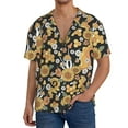 thumbnail image 1 of Cauagu Sunflowers Bee Men's Short Sleeve Button Down Hawaiian Shirt for Men Bowling Shirts Casual Summer Beach Shirt,Large, 1 of 6
