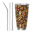 thumbnail image 1 of Cauagu Sunflowers Mushrooms Pattern 20oz Tumbler,Stainless Steel Vacuum Insulated Tumbler with Lid Insulated Coffee Mug Thermal Cup with Splash Proof Sliding Lid-Straw Three-piece Set, 1 of 8