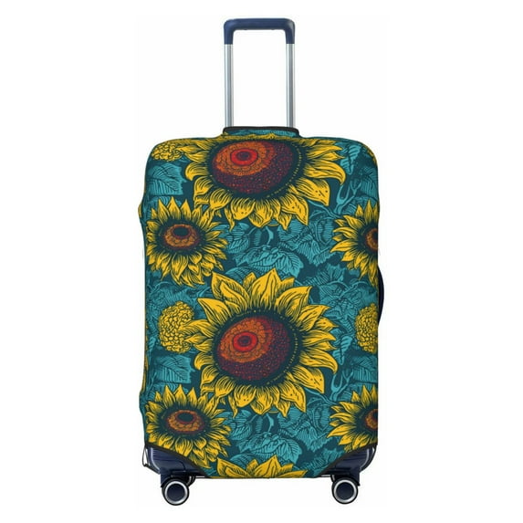 Cauagu Sunflowers Print Travel Luggage Cover,Travel Dust-proof Suitcase Cover Softside Suitcase Protector for 18-32inch,Not Included Suitcase