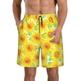 thumbnail image 1 of Cauagu Sunflowers2 Print Men's Swim Trunks,Hawaiian Bathing Suit Swimsuits Beach Shorts with Pockets for Men Quick Dry Swimming Board Shorts-X-Large, 1 of 6