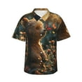 Cauagu Sunshine Butterfly Flower Bear Print Hawaiian Shirt for Men