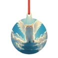 thumbnail image 1 of Cauagu Sunshine Cute Winged Cat Pattern Acrylic Christmas Pendant,1-Pack Christmas Ornaments Xmas Tree Decor Christmas Décor with Ribbon Cute Tree Hanging for Party Favors-Round Shape, 1 of 7