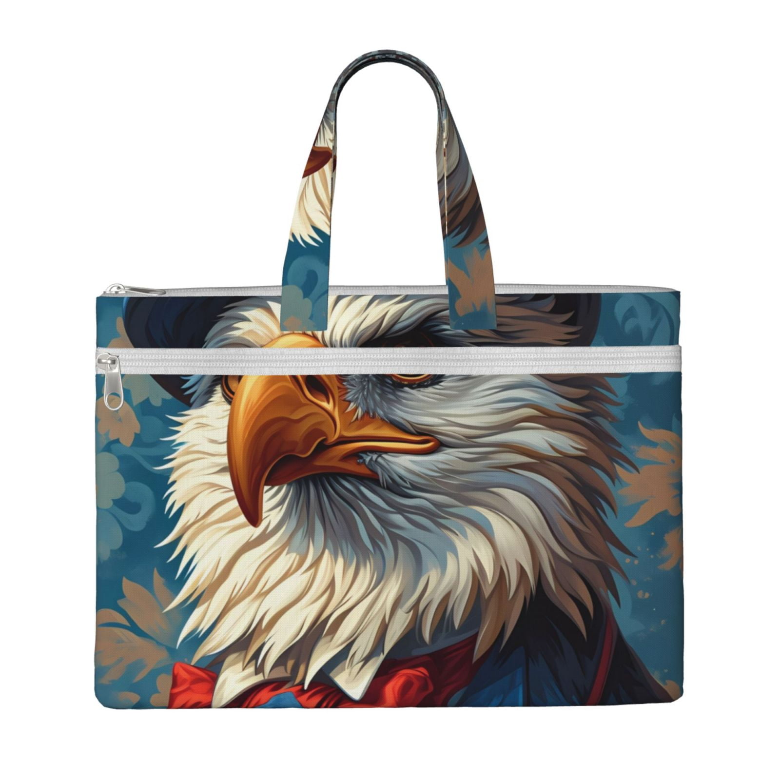 Eagle Print Pattern Leather Tote Bag main image 0
