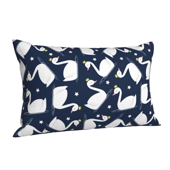 Cauagu Swan Print Pillow Covers with Envelope Closure,1PC Pillow Cases Decorative Pillow Case for Bed & Couch, Pillows Not Included-20"x30"