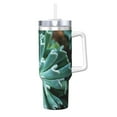 Cauagu Teal Cactus Print Stainless Steel Vacuum Insulated Tumbler,40oz